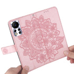 Custodia per telefono in pelle con flip in rilievo con fiori a 7 petali, For Infinix Hot 11S NFC, For OPPO Reno7 Pro 5G, For Infinix Smart 6