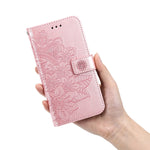 Custodia per telefono in pelle con flip in rilievo con fiori a 7 petali, For Infinix Hot 11S NFC, For OPPO Reno7 Pro 5G, For Infinix Smart 6