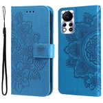 Custodia per telefono in pelle con flip in rilievo con fiori a 7 petali, For Infinix Hot 11S NFC, For OPPO Reno7 Pro 5G, For Infinix Smart 6