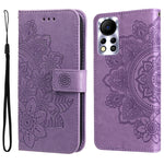 Custodia per telefono in pelle con flip in rilievo con fiori a 7 petali, For Infinix Hot 11S NFC, For OPPO Reno7 Pro 5G, For Infinix Smart 6