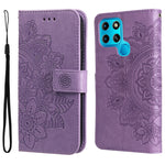 Custodia per telefono in pelle con flip in rilievo con fiori a 7 petali, For Infinix Hot 11S NFC, For OPPO Reno7 Pro 5G, For Infinix Smart 6