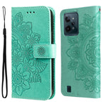 Custodia per telefono in pelle con flip in rilievo con fiori a 7 petali, For Tecno Camon 18/18P, For Tecno Camon 18 Premier, For Infinix Hot 11S, For OPPO Realme C31 4G