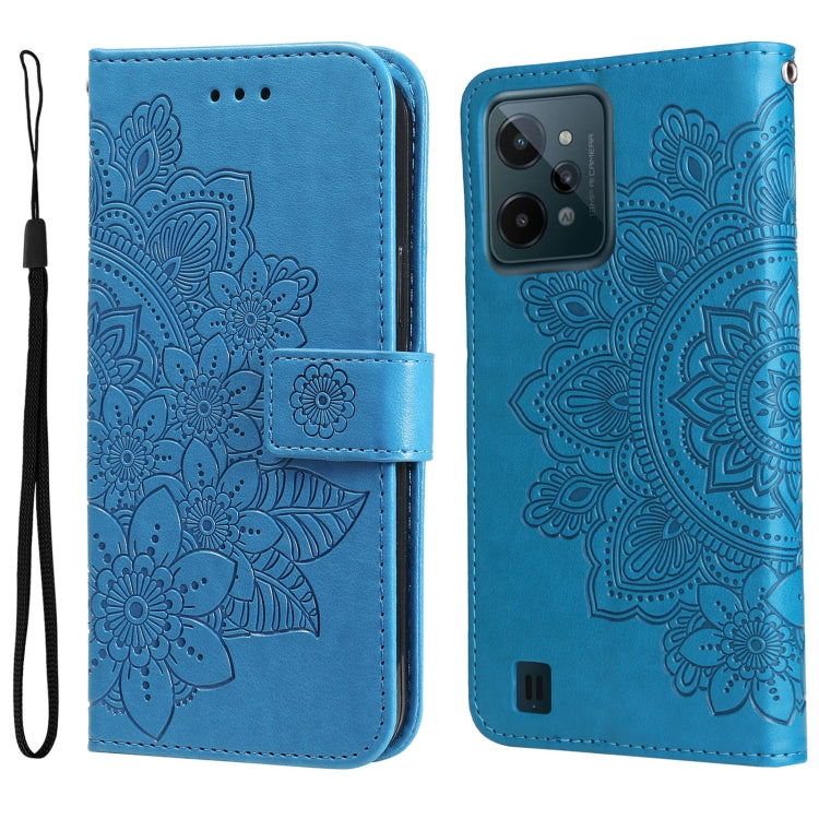 Custodia per telefono in pelle con flip in rilievo con fiori a 7 petali, For Tecno Camon 18/18P, For Tecno Camon 18 Premier, For Infinix Hot 11S, For OPPO Realme C31 4G