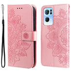 Custodia per telefono in pelle con flip in rilievo con fiori a 7 petali, For Infinix Hot 11S NFC, For OPPO Reno7 Pro 5G, For Infinix Smart 6