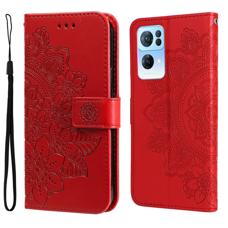 Custodia per telefono in pelle con flip in rilievo con fiori a 7 petali, For Infinix Hot 11S NFC, For OPPO Reno7 Pro 5G, For Infinix Smart 6