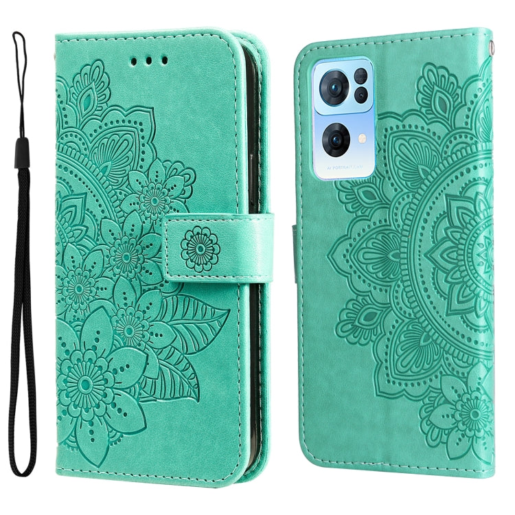 Custodia per telefono in pelle con flip in rilievo con fiori a 7 petali, For Infinix Hot 11S NFC, For OPPO Reno7 Pro 5G, For Infinix Smart 6