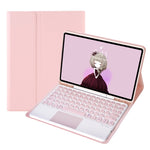 YA610B-A Custodia in pelle per tastiera Bluetooth color caramello Texture al tatto con tasti tondi con touchpad, For Samsung Galaxy Tab S6 Lite 10.4 inch SM-P610 / SM-P615, For Samsung Galaxy Tab A8 10.5 2021 SM-X200 / SM-X205                          ...