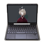 YA610B-A Custodia in pelle per tastiera Bluetooth con cappuccio rotondo in pelle di agnello con touchpad, For Samsung Galaxy Tab S6 Lite 10.4 inch SM-P610 / SM-P615, For Samsung Galaxy Tab A8 10.5 2021 SM-X200 / SM-X205                                 ...