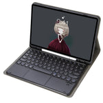 YA610B-A Custodia in pelle per tastiera Bluetooth con cappuccio rotondo in pelle di agnello con touchpad, For Samsung Galaxy Tab S6 Lite 10.4 inch SM-P610 / SM-P615, For Samsung Galaxy Tab A8 10.5 2021 SM-X200 / SM-X205                                 ...