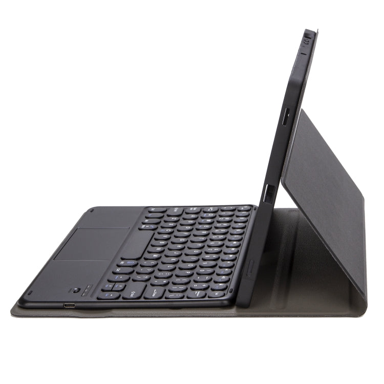 YA610B-A Custodia in pelle per tastiera Bluetooth con cappuccio rotondo in pelle di agnello con touchpad, For Samsung Galaxy Tab S6 Lite 10.4 inch SM-P610 / SM-P615, For Samsung Galaxy Tab A8 10.5 2021 SM-X200 / SM-X205                                 ...