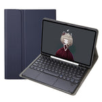 YA610B-A Custodia in pelle per tastiera Bluetooth con cappuccio rotondo in pelle di agnello con touchpad, For Samsung Galaxy Tab S6 Lite 10.4 inch SM-P610 / SM-P615, For Samsung Galaxy Tab A8 10.5 2021 SM-X200 / SM-X205                                 ...