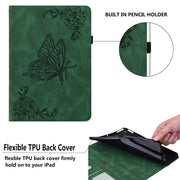 Custodia per tablet in pelle goffrata fiore di farfalla, For iPad 9.7 inch 2017 / 2018, For iPad 10.2 2021&2020&2019 / Air 2019, For iPad mini 2024 / mini 6, For iPad mini 2019 / 4 / 3 / 2 / 1