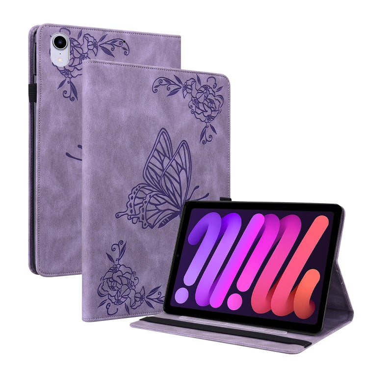 Custodia per tablet in pelle goffrata fiore di farfalla, For iPad 9.7 inch 2017 / 2018, For iPad 10.2 2021&2020&2019 / Air 2019, For iPad mini 2024 / mini 6, For iPad mini 2019 / 4 / 3 / 2 / 1