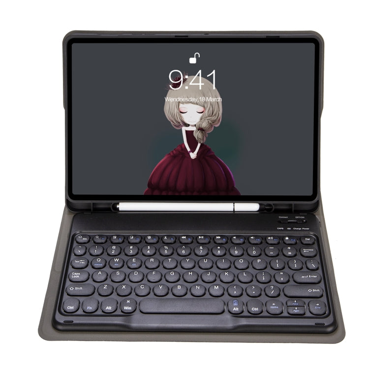 YA08B Custodia in pelle per tastiera Bluetooth con cappuccio rotondo in pelle di agnello, For Samsung Galaxy Tab A8 10.5 2021 SM-X200 / SM-X205, For Samsung Galaxy Tab S8 11 inch SM-X700 / SM-X706 & S7 11 inch SM-X700 / SM-T875