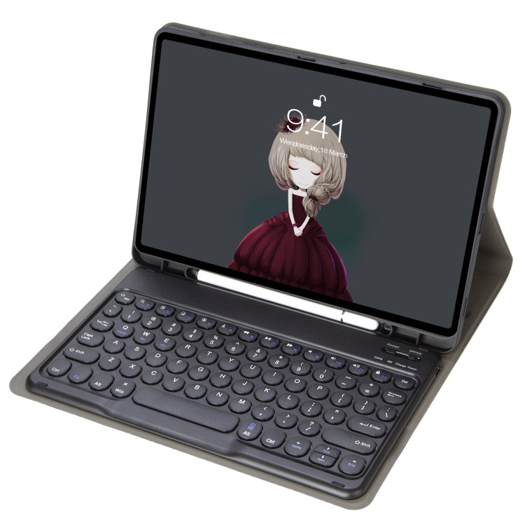 YA08B Custodia in pelle per tastiera Bluetooth con cappuccio rotondo in pelle di agnello, For Samsung Galaxy Tab A8 10.5 2021 SM-X200 / SM-X205, For Samsung Galaxy Tab S8 11 inch SM-X700 / SM-X706 & S7 11 inch SM-X700 / SM-T875