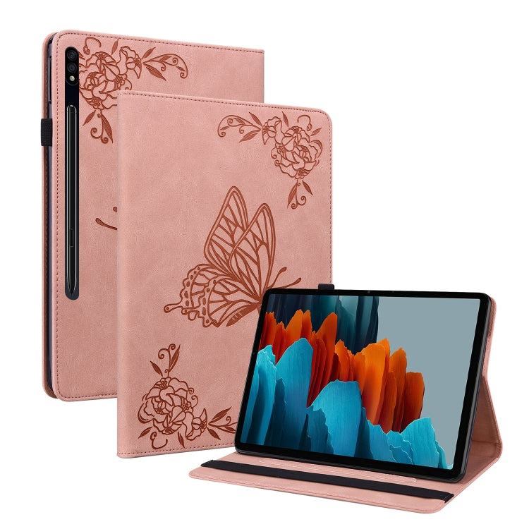 Custodia per tablet in pelle goffrata fiore di farfalla, For Samsung Galaxy Tab A7 10.4 2020 SM-T500/T505, For Samsung Galaxy Tab A7 Lite T220/T225, For Samsung Galaxy Tab S7 11 inch T870/SM-T875, For Samsung Tab S6 Lite SM-P610/SM-P615