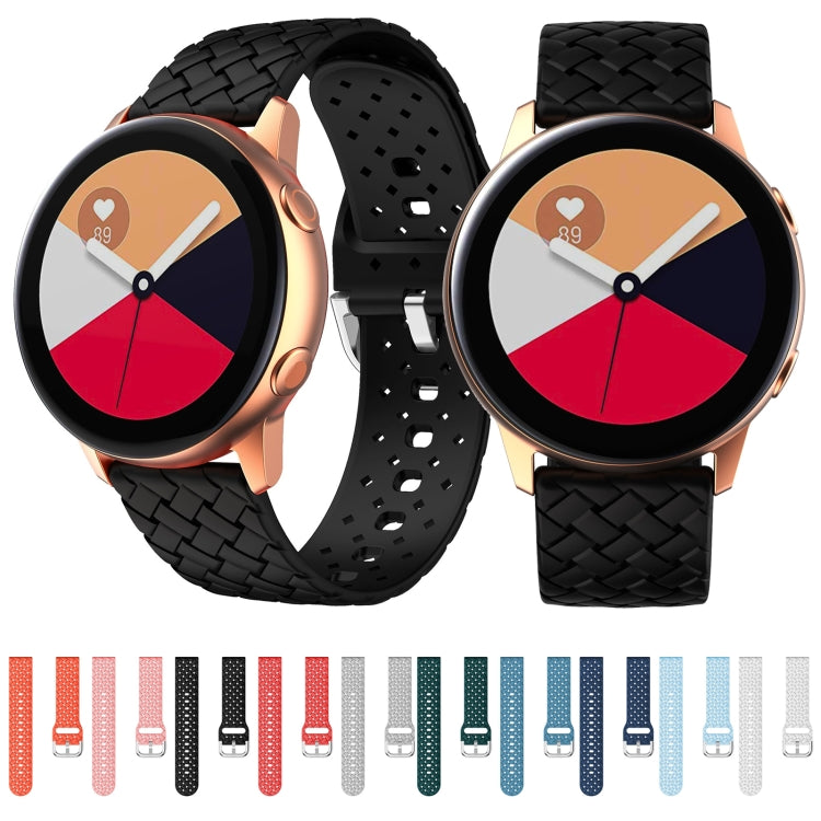 Cinturino in silicone con trama intrecciata, For Samsung Galaxy Watch4 40/44mm, For Samsung Galaxy Watch4 Classic 42/46mm