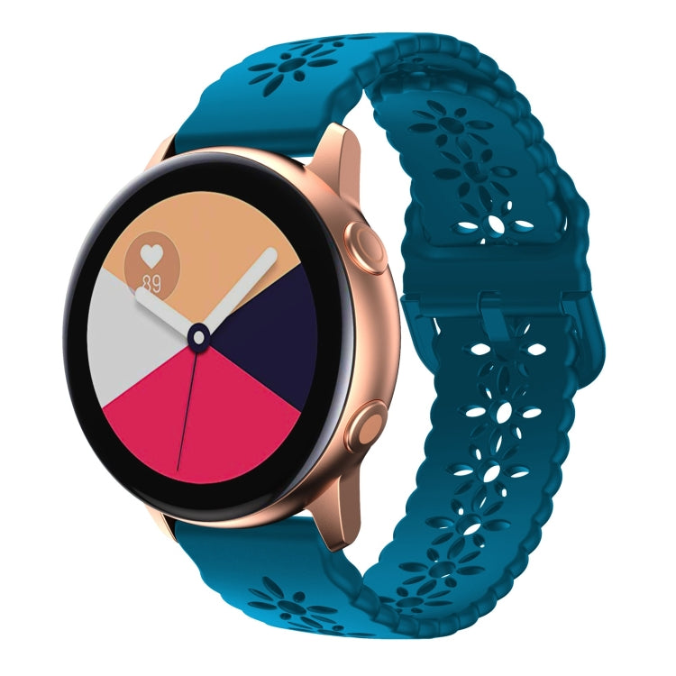 Cinturino in silicone scavato con fiore di prugna, For Samsung Galaxy Watch4 40/44mm, For Samsung Galaxy Watch4 Classic 42/46mm