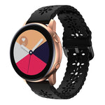 Cinturino in silicone scavato con fiore di prugna, For Samsung Galaxy Watch4 40/44mm, For Samsung Galaxy Watch4 Classic 42/46mm