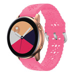 Cinturino in silicone scavato con fiore di prugna, For Samsung Galaxy Watch4 40/44mm, For Samsung Galaxy Watch4 Classic 42/46mm