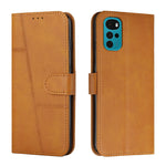 Custodia per telefono in pelle con fibbia in pelle di vitello cucita, For Motorola Moto G22, For Xiaomi Redmi 10 5G/Redmi Note 11E, For Xiaomi Redmi 10A/Poco C31/Redmi 9C, For Samsung Galaxy M23 5G/ Galaxy F23 Japan