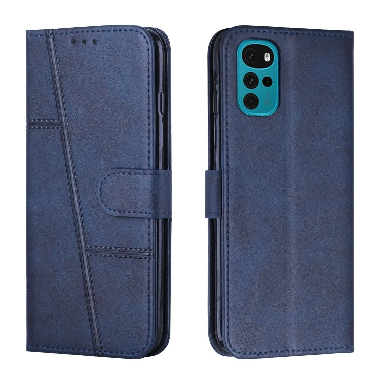 Custodia per telefono in pelle con fibbia in pelle di vitello cucita, For Motorola Moto G22, For Xiaomi Redmi 10 5G/Redmi Note 11E, For Xiaomi Redmi 10A/Poco C31/Redmi 9C, For Samsung Galaxy M23 5G/ Galaxy F23 Japan