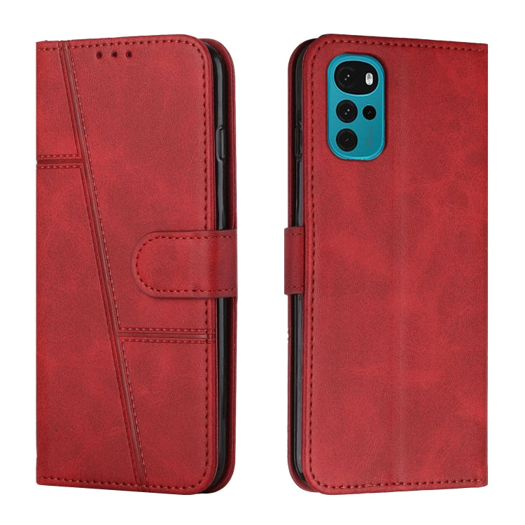 Custodia per telefono in pelle con fibbia in pelle di vitello cucita, For Motorola Moto G22, For Xiaomi Redmi 10 5G/Redmi Note 11E, For Xiaomi Redmi 10A/Poco C31/Redmi 9C, For Samsung Galaxy M23 5G/ Galaxy F23 Japan