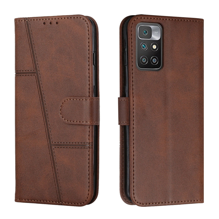 Custodia per telefono in pelle con fibbia in pelle di vitello cucita, For Motorola Moto G22, For Xiaomi Redmi 10 5G/Redmi Note 11E, For Xiaomi Redmi 10A/Poco C31/Redmi 9C, For Samsung Galaxy M23 5G/ Galaxy F23 Japan