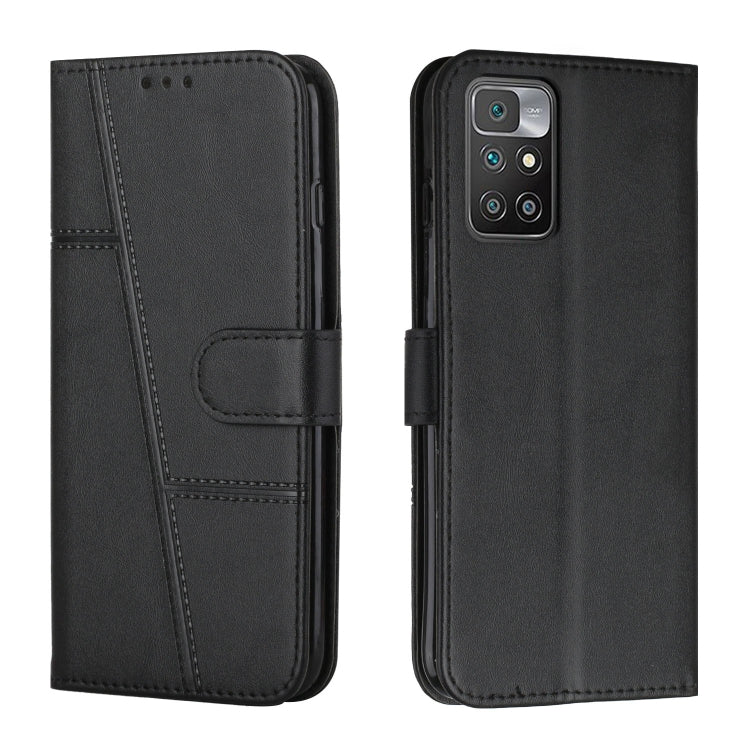 Custodia per telefono in pelle con fibbia in pelle di vitello cucita, For Motorola Moto G22, For Xiaomi Redmi 10 5G/Redmi Note 11E, For Xiaomi Redmi 10A/Poco C31/Redmi 9C, For Samsung Galaxy M23 5G/ Galaxy F23 Japan