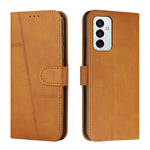 Custodia per telefono in pelle con fibbia in pelle di vitello cucita, For Motorola Moto G22, For Xiaomi Redmi 10 5G/Redmi Note 11E, For Xiaomi Redmi 10A/Poco C31/Redmi 9C, For Samsung Galaxy M23 5G/ Galaxy F23 Japan