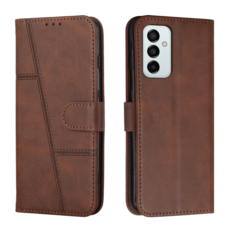 Custodia per telefono in pelle con fibbia in pelle di vitello cucita, For Motorola Moto G22, For Xiaomi Redmi 10 5G/Redmi Note 11E, For Xiaomi Redmi 10A/Poco C31/Redmi 9C, For Samsung Galaxy M23 5G/ Galaxy F23 Japan