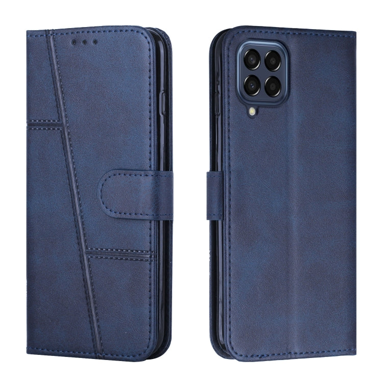 Custodia per telefono in pelle con fibbia in pelle di vitello cucita, For Samsung Galaxy M33 5G, For Samsung Galaxy M53