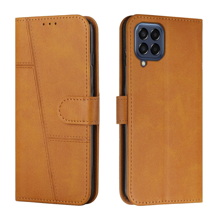 Custodia per telefono in pelle con fibbia in pelle di vitello cucita, For Samsung Galaxy M33 5G, For Samsung Galaxy M53