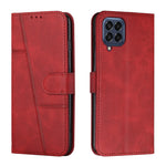 Custodia per telefono in pelle con fibbia in pelle di vitello cucita, For Samsung Galaxy M33 5G, For Samsung Galaxy M53
