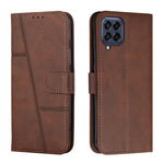 Custodia per telefono in pelle con fibbia in pelle di vitello cucita, For Samsung Galaxy M33 5G, For Samsung Galaxy M53