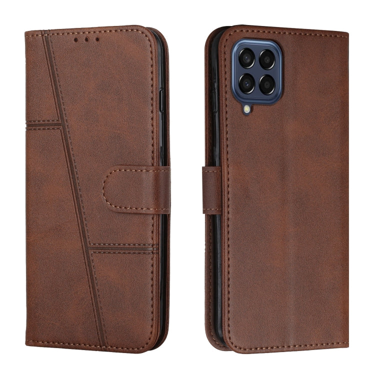 Custodia per telefono in pelle con fibbia in pelle di vitello cucita, For Samsung Galaxy M33 5G, For Samsung Galaxy M53