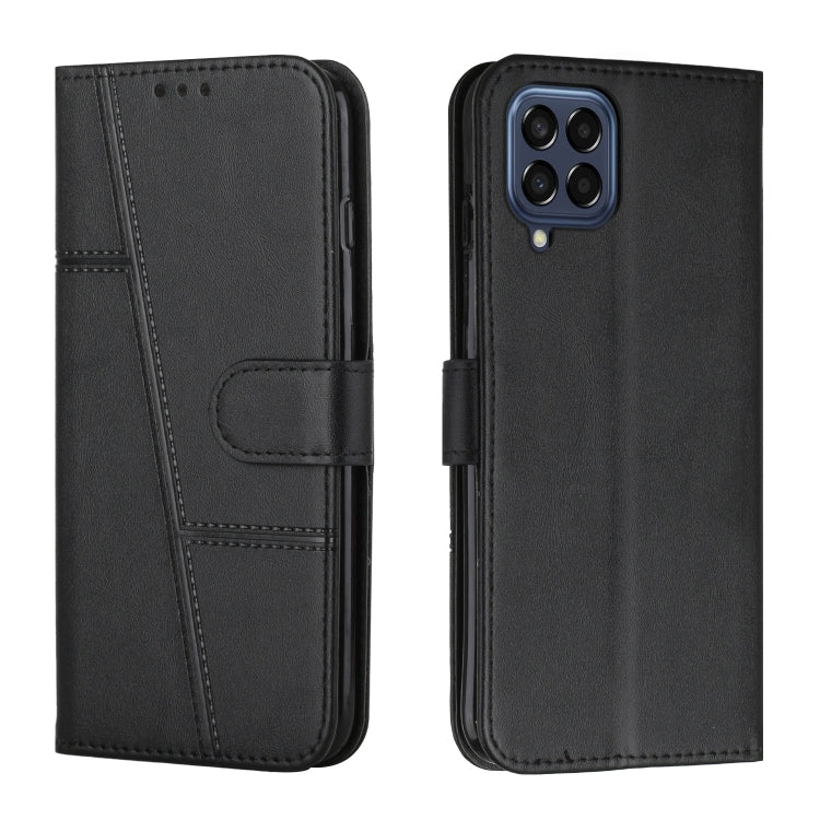 Custodia per telefono in pelle con fibbia in pelle di vitello cucita, For Samsung Galaxy M33 5G, For Samsung Galaxy M53