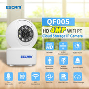 ESCAM QF005 Telecamera Pan-tilt WiFi HD per interni da 3 MP, supporto rilevamento movimento / audio bidirezionale / visione notturna, QF005