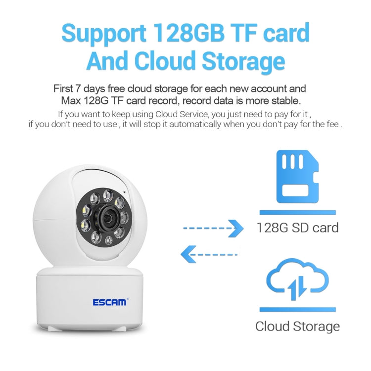 ESCAM QF005 Telecamera Pan-Tilt WiFi HD 3 MP Interni