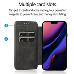 Custodia portafoglio in pelle con ventosa magnetica per iPhone XR
