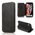 Custodia portafoglio in pelle con ventosa magnetica per iPhone XR