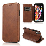Custodia portafoglio in pelle con ventosa magnetica per iPhone XR