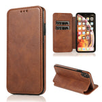 Custodia portafoglio in pelle con ventosa magnetica per iPhone