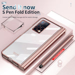 Custodia per telefono con cerniera galvanica con stilo, For Huawei Mate X2, For Honor Magic V, For Samsung Galaxy Z Fold2 5G, For Xiaomi Mi Mix Fold, For Samsung Galaxy Z Fold2 5G with Film