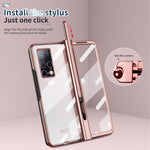 Custodia per telefono con cerniera galvanica con stilo, For Huawei Mate X2, For Honor Magic V, For Samsung Galaxy Z Fold2 5G, For Xiaomi Mi Mix Fold, For Samsung Galaxy Z Fold2 5G with Film