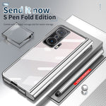Custodia per telefono con cerniera galvanica con stilo, For Huawei Mate X2, For Honor Magic V, For Samsung Galaxy Z Fold2 5G, For Xiaomi Mi Mix Fold, For Samsung Galaxy Z Fold2 5G with Film
