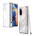 Custodia per telefono con cerniera galvanica con stilo, For Huawei Mate X2, For Honor Magic V, For Samsung Galaxy Z Fold2 5G, For Xiaomi Mi Mix Fold, For Samsung Galaxy Z Fold2 5G with Film