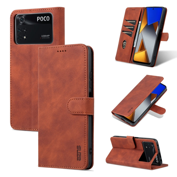 AZNS Skin Feel Calf Texture Flip Custodia in pelle per telefono, For Xiaomi Redmi 10C / Redmi 10 India, For Xiaomi Poco X4 Pro 5G
