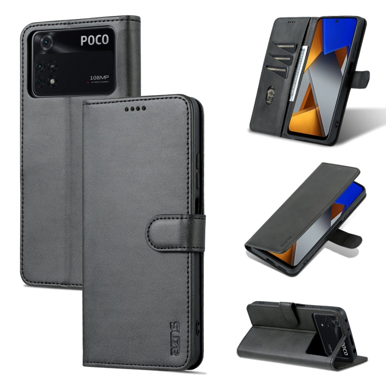 AZNS Skin Feel Calf Texture Flip Custodia in pelle per telefono, For Xiaomi Redmi 10C / Redmi 10 India, For Xiaomi Poco X4 Pro 5G