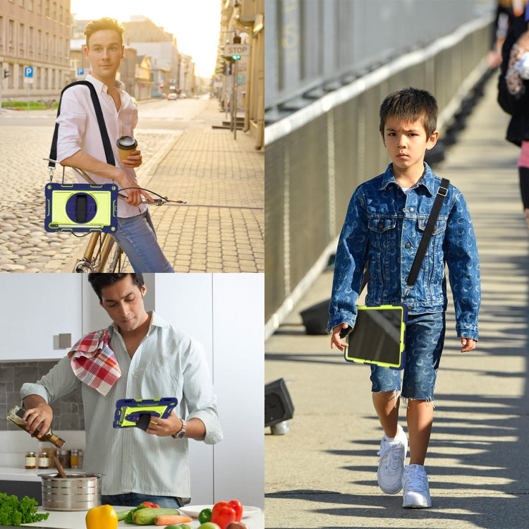 Custodia per tablet in silicone + PC a colori a contrasto con rotazione a 360 gradi, For Samsung Galaxy Tab S7 / S8